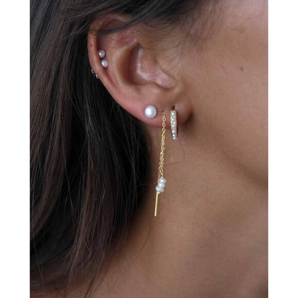 Dainty Pearl Earrings for Women: Hypoallergenic 6 Pairs AAA+ Quality Freshwater - Picture 4 of 6